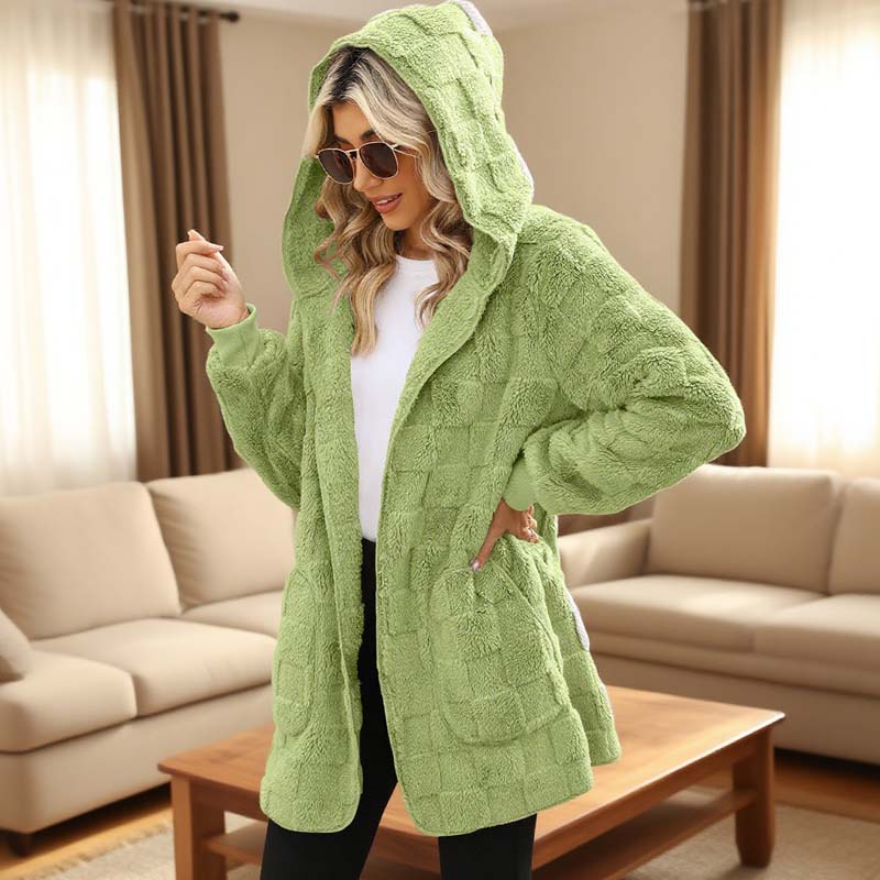 Zinnabelle Plush Textured Hooded Cardigan