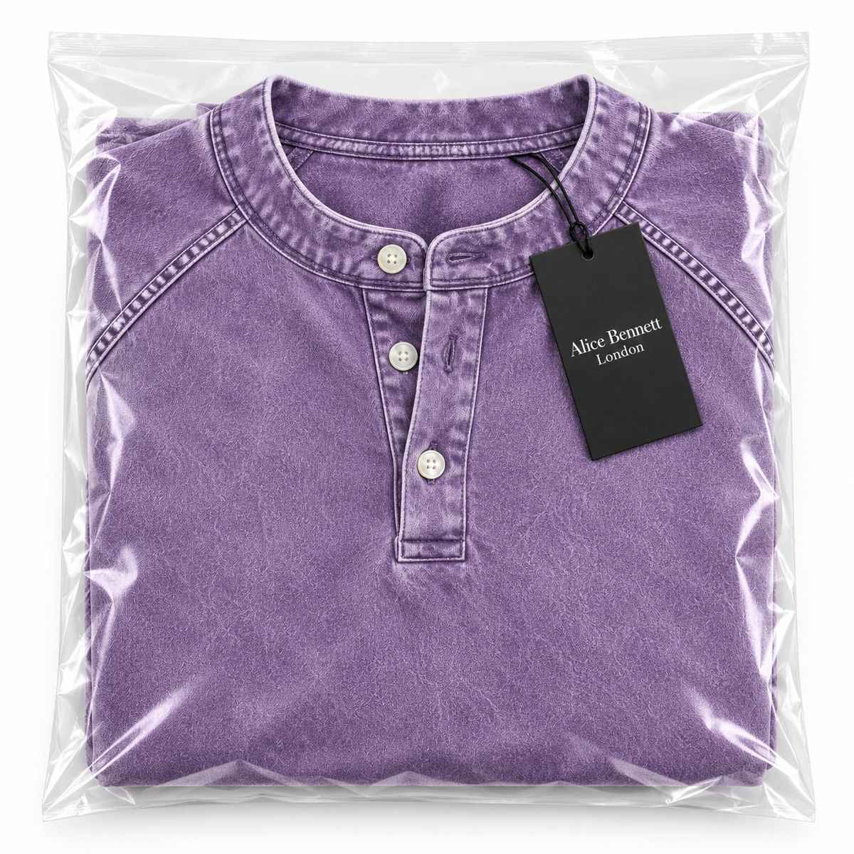 Calor Soft-Touch Henley Shirt in Alice Bennett London packaging