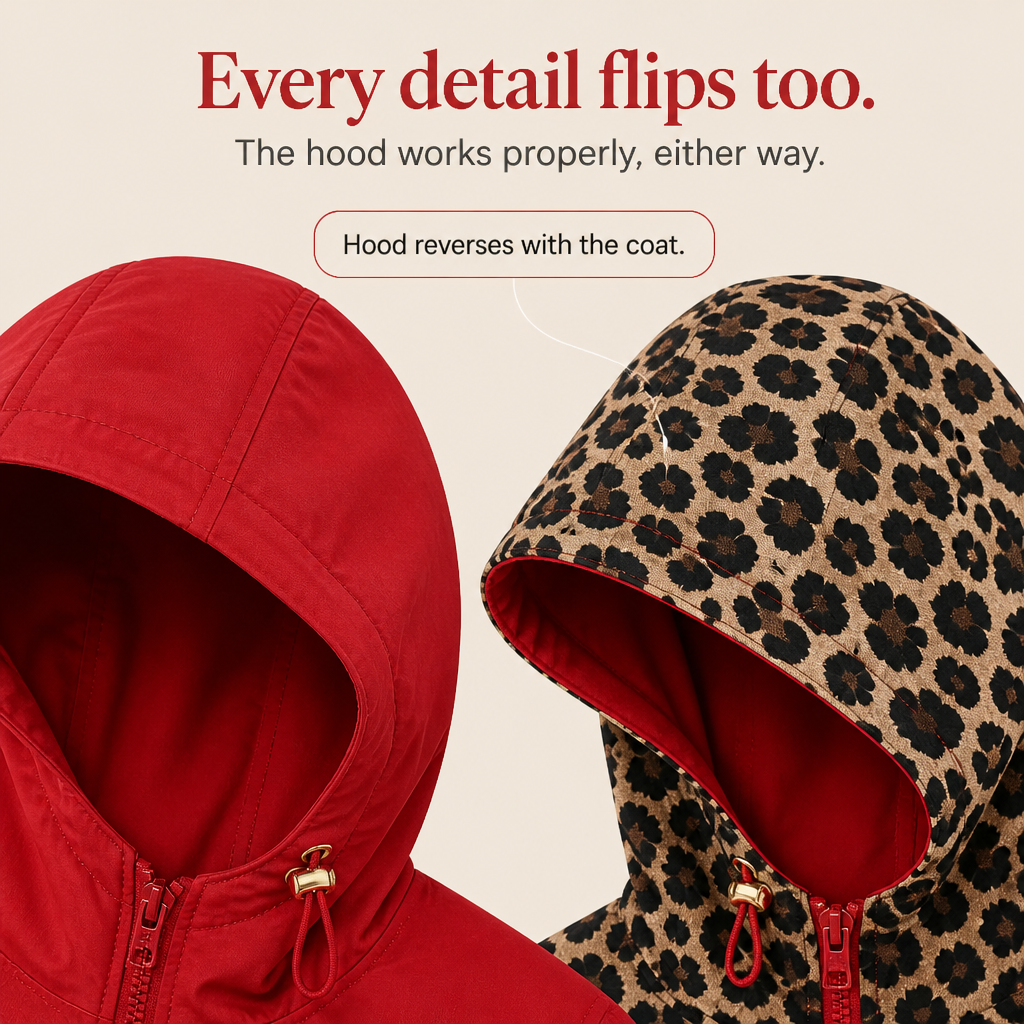 Wearbella | Reversible Leopard Print Hooded Coat