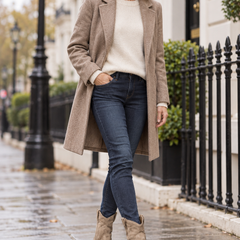 Charlotte Western Boots worn by a mature model in London