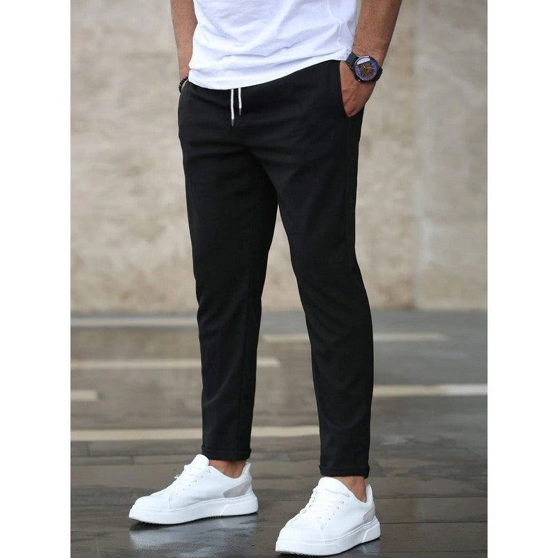 Victor | Slim Fit Tapered Trousers with Elasticated Waistband
