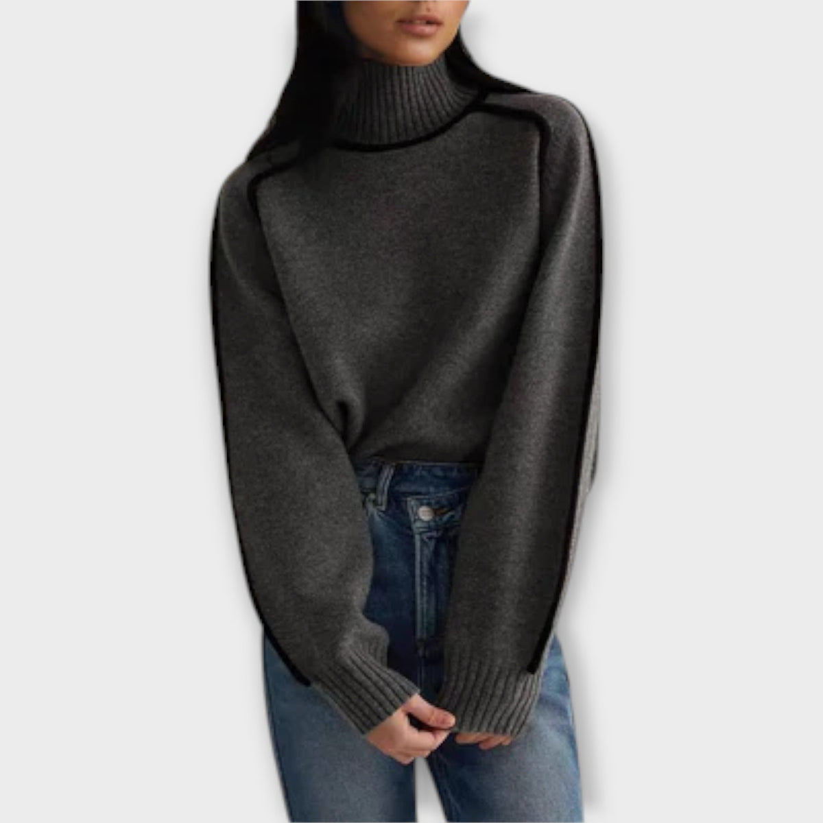 Emilie | Soft Piped Turtleneck Jumper