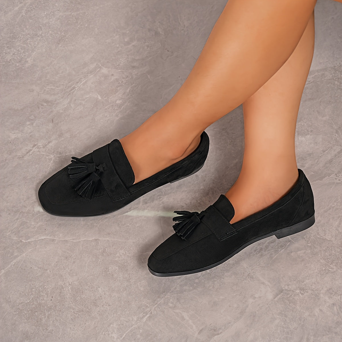 Lorae | Textured Tassel Loafers