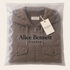 Drake casual hooded jacket in Alice Bennett London branded polybag with hangtag
