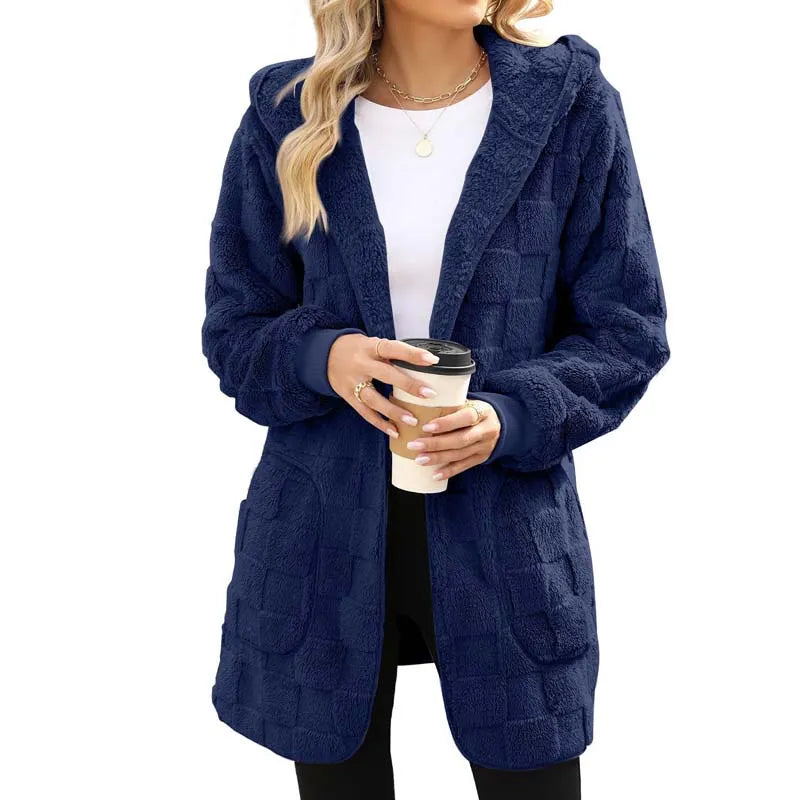 Zinnabelle Plush Textured Hooded Cardigan
