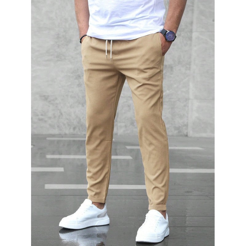 Victor | Slim Fit Tapered Trousers with Elasticated Waistband