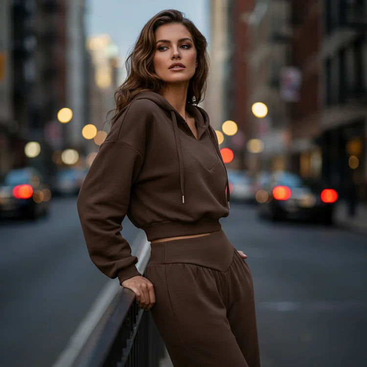 Elodie – Cropped Hoodie & Wide-Leg Trousers Set