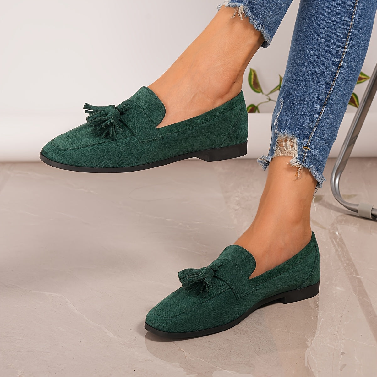 Lorae | Textured Tassel Loafers