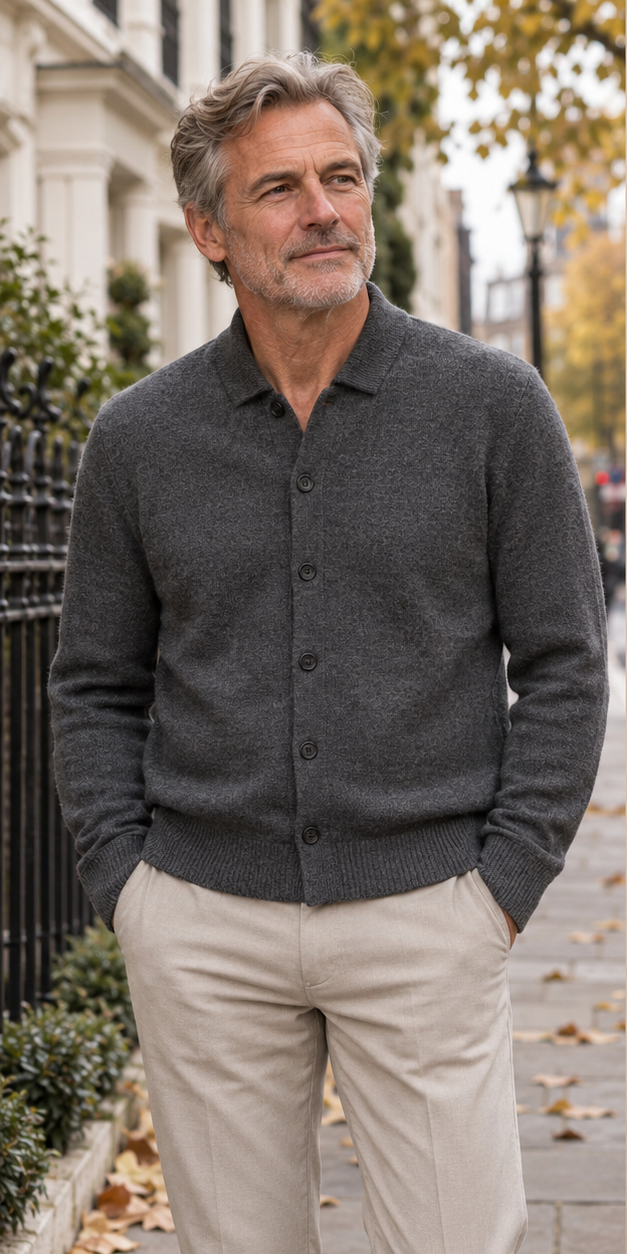 Elliot worn by a mature London model