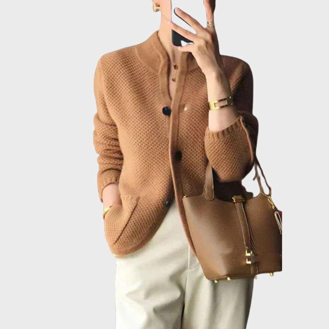 Elysian | Textured Button-Front Cardigan