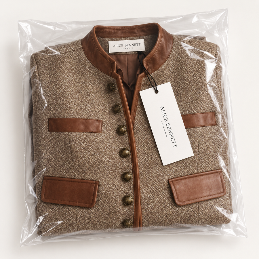Lianea textured tailored jacket in Alice Bennett London packaging
