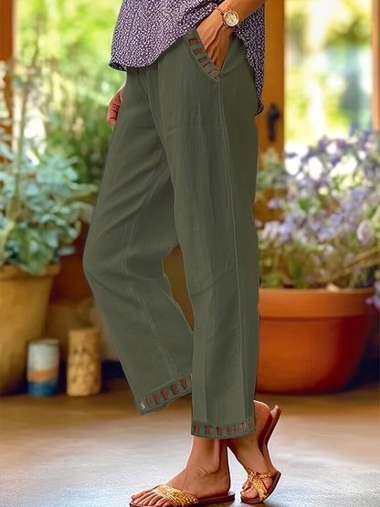 Wren – Relaxed Contrast Trim Cropped Pants
