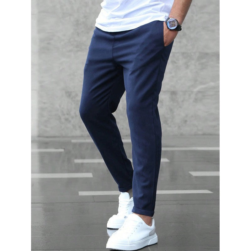 Victor | Slim Fit Tapered Trousers with Elasticated Waistband