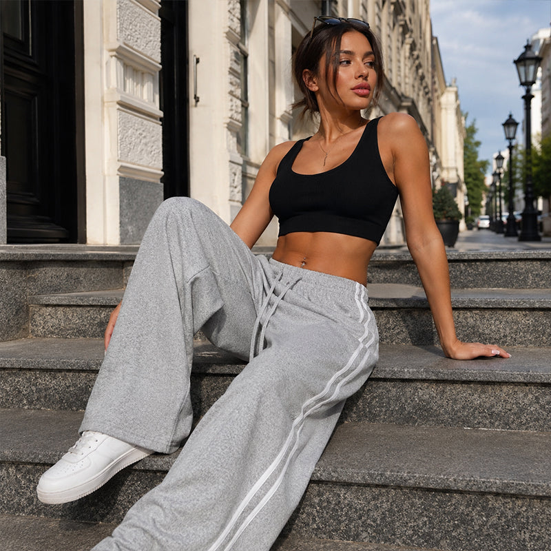 Adorielle Sporty Stripe Wide-Leg Trousers