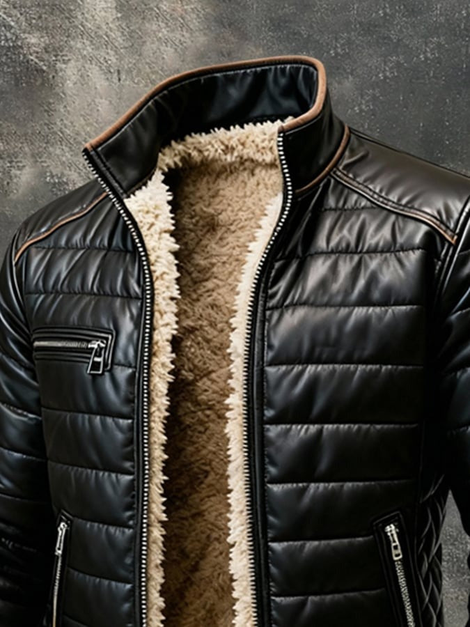 Mason™ | Black Quilted Jacket with Sherpa Lining