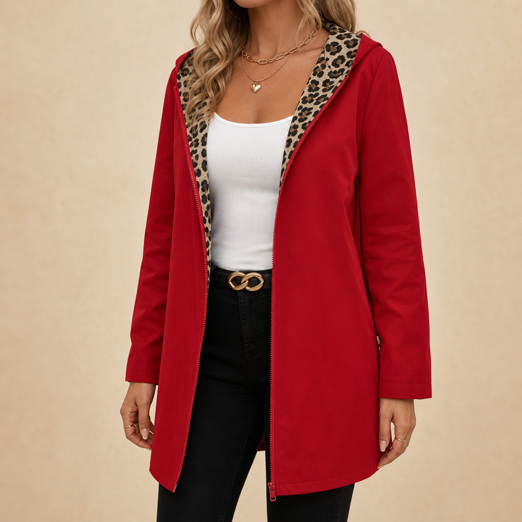 Wearbella | Reversible Leopard Print Hooded Coat