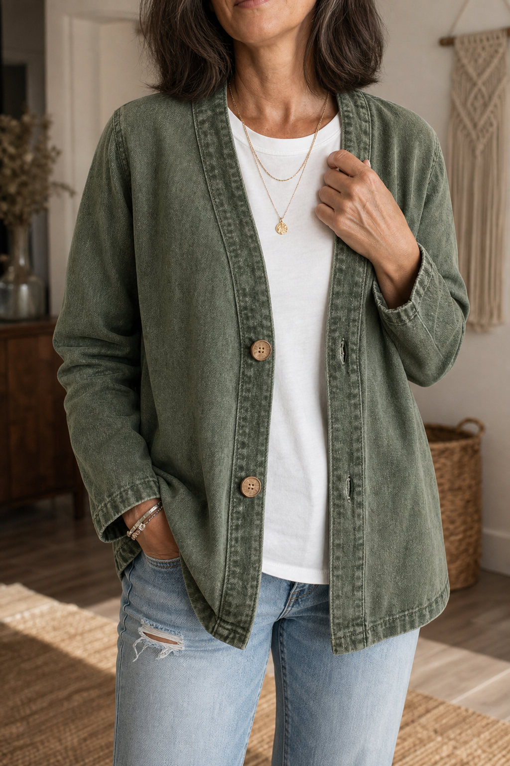 Corriveau | Washed Denim-Look Jacket