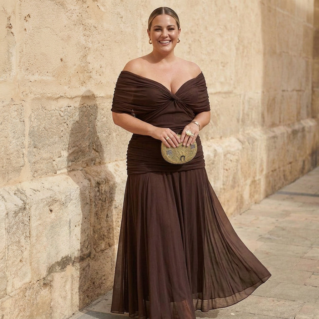 Reagan | Elegant Brown Dress