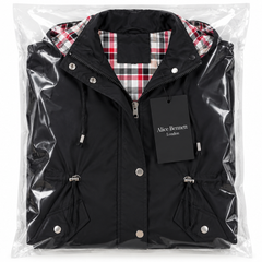 Jessalique all-weather rain jacket in Alice Bennett London packaging