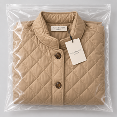 Juliette lightweight quilted jacket in Alice Bennett London packaging