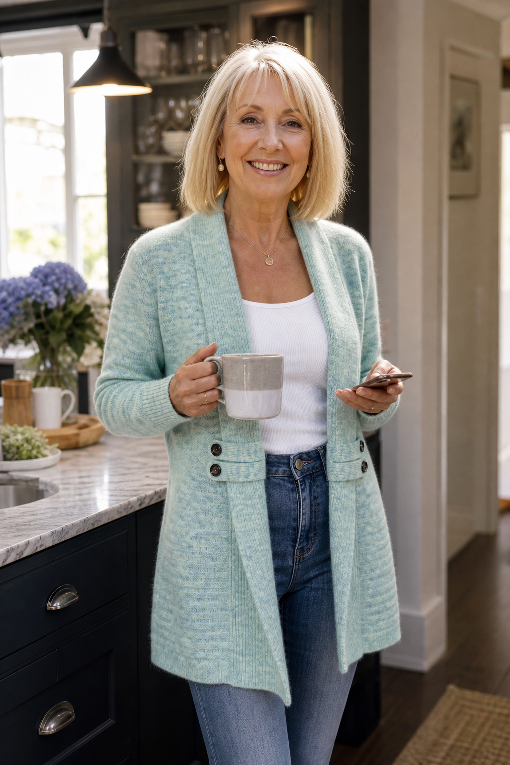 Wearbella | Double-Breasted Belted Knit Cardigan