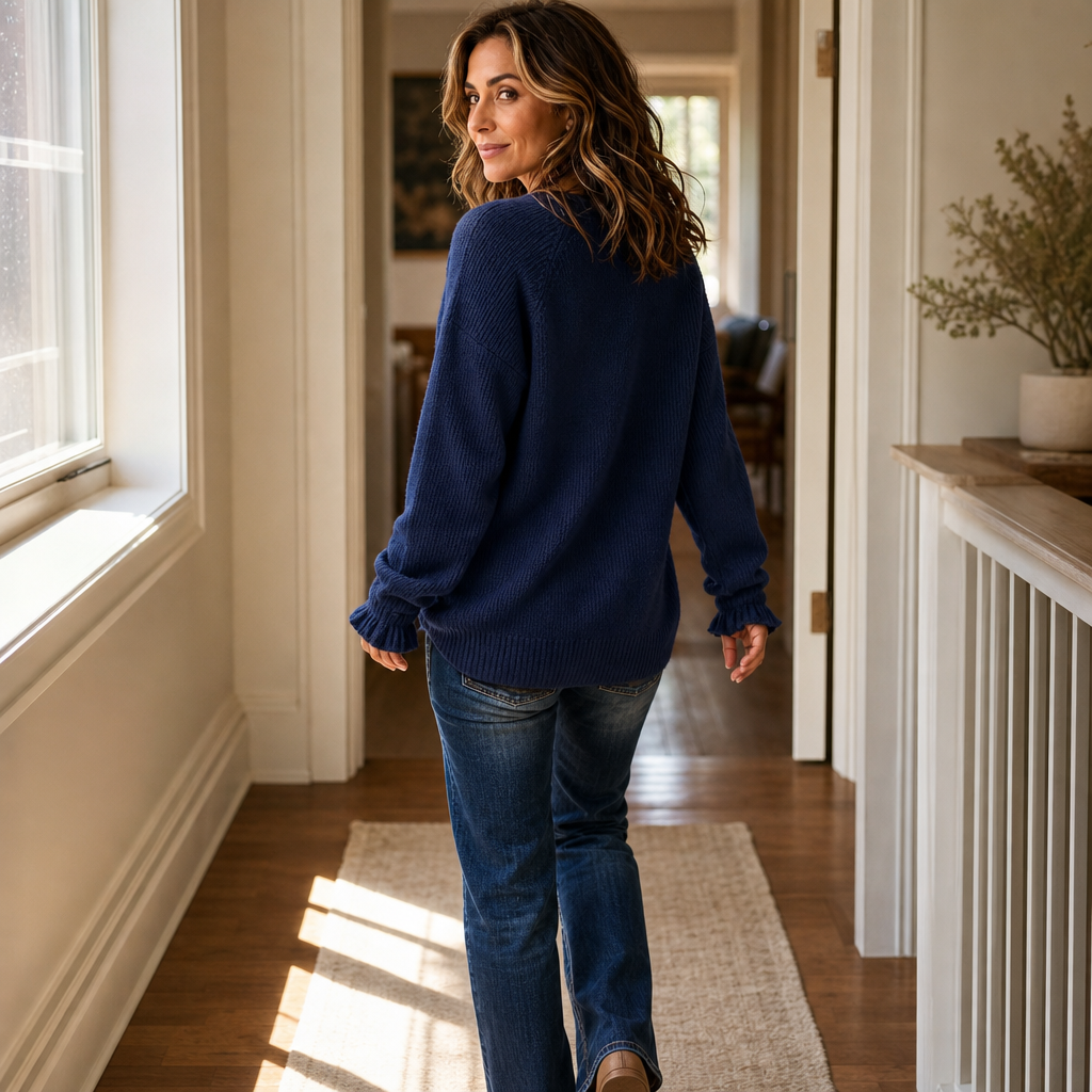 Wearbella – V-Neck Ribbed Knit Cardigan