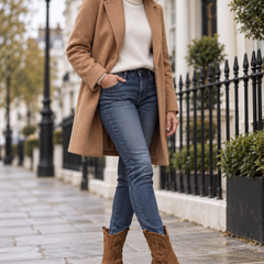 Lillian Western Boots worn by a mature model in London