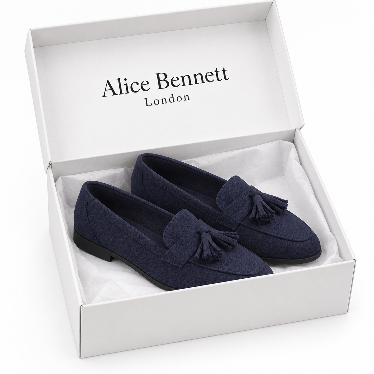 Lorae women's loafers in Alice Bennett London branded shoe box