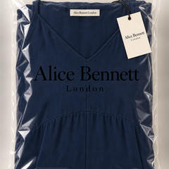 Madison wide-leg jumpsuit in Alice Bennett London packaging with branded neck label