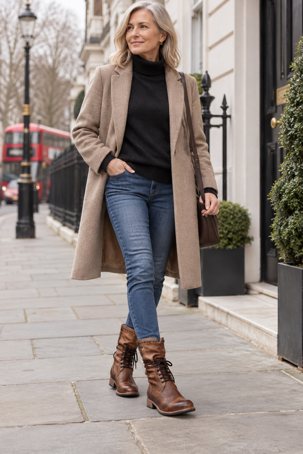 Mae Western Boots worn by a mature model in London