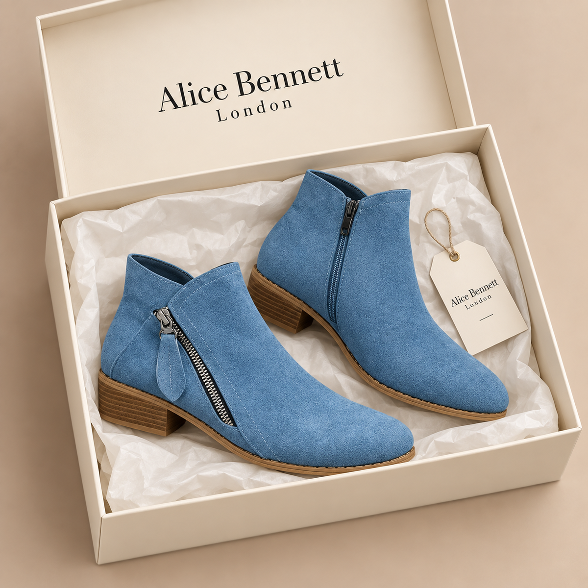 Marizheah Boots in an Alice Bennett London shoebox