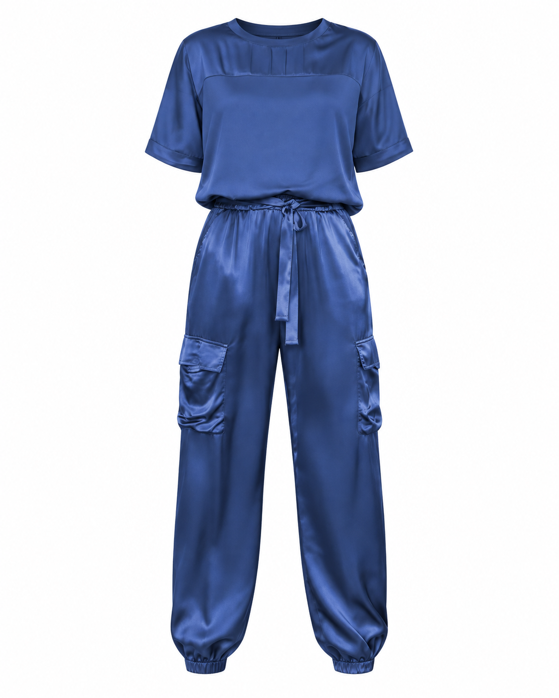 Nova Blue two-piece cargo set on white background