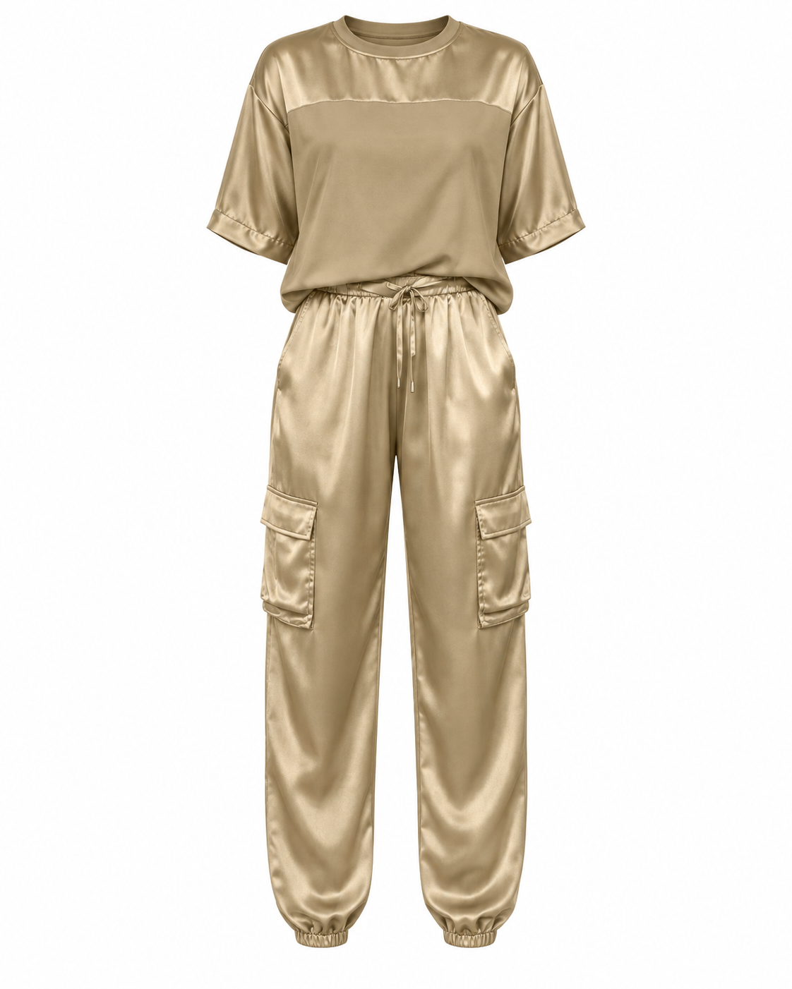 Nova Gold two-piece cargo set on white background
