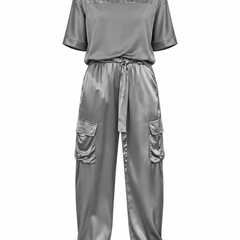 Nova Gray two-piece cargo set on white background