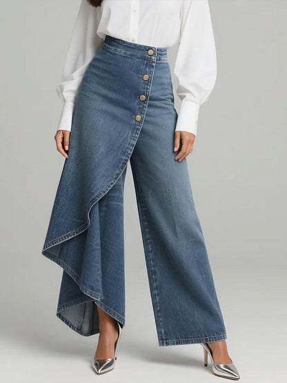 MADELINE – MODERN ELEGANCE DENIM SKIRT-PANTS