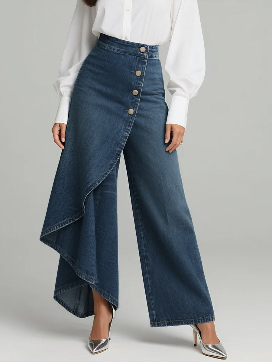 MADELINE – MODERN ELEGANCE DENIM SKIRT-PANTS