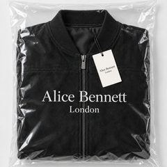 Paedon men's bomber jacket in Alice Bennett London branded packaging