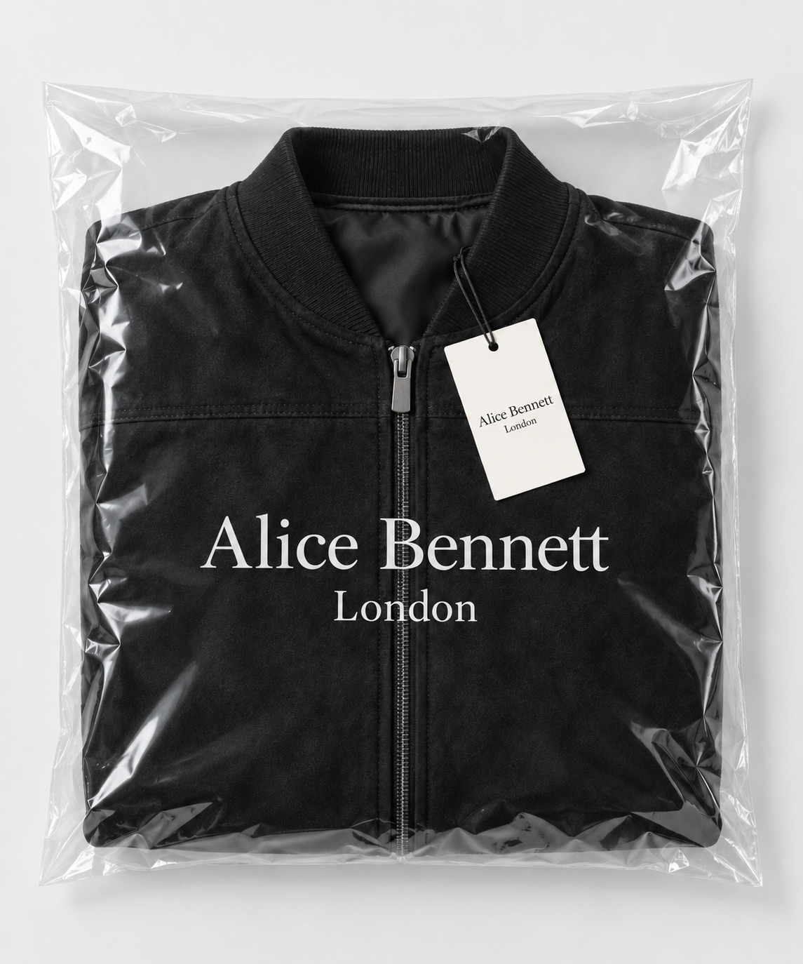 Paedon men's bomber jacket in Alice Bennett London branded packaging