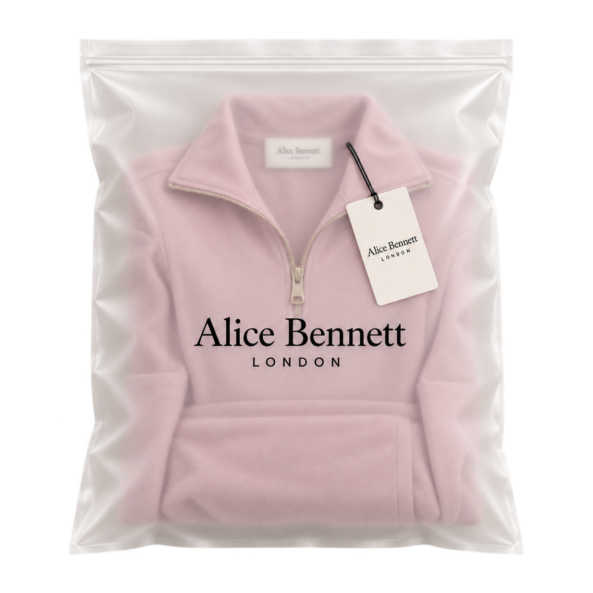 Sporty Half-Zip Long-Sleeve Maxi Dress in Alice Bennett London packaging