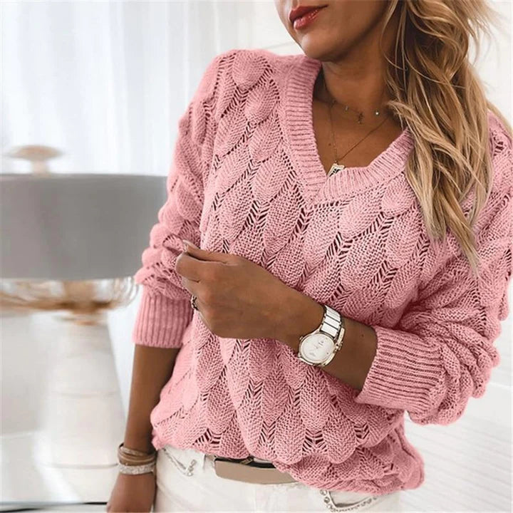 MADELINE – CLASSIC TEXTURED KNIT SWEATER