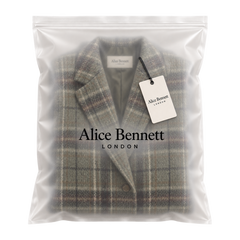 Retro Plaid Long Tweed Coat in Alice Bennett London packaging