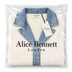 Soretta women's jacket in Alice Bennett London branded packaging