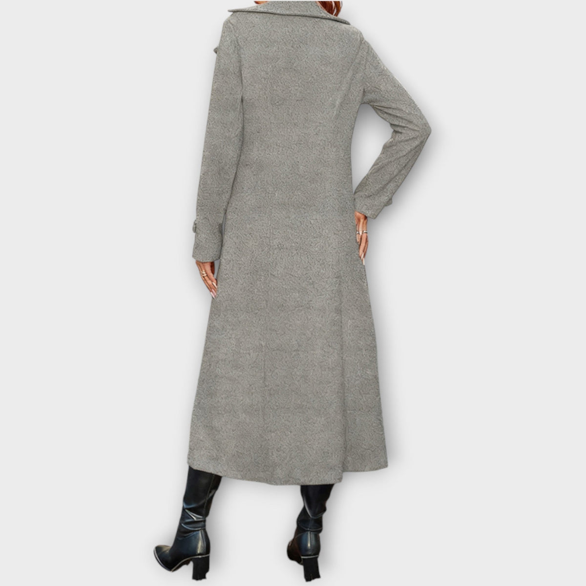Elara – Longline Double-Breasted Winter Coat