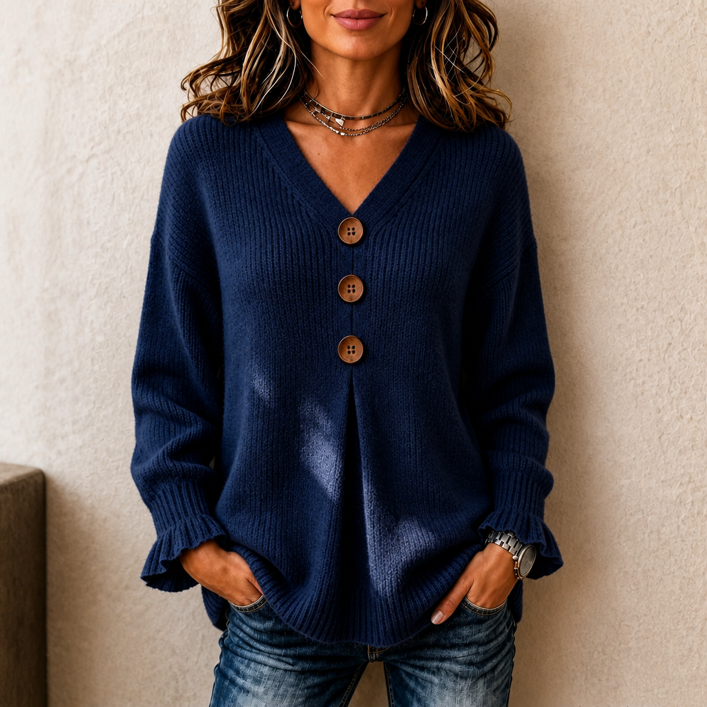 Wearbella – V-Neck Ribbed Knit Cardigan