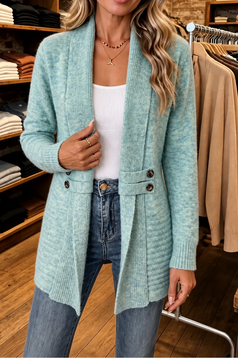 Wearbella | Double-Breasted Belted Knit Cardigan