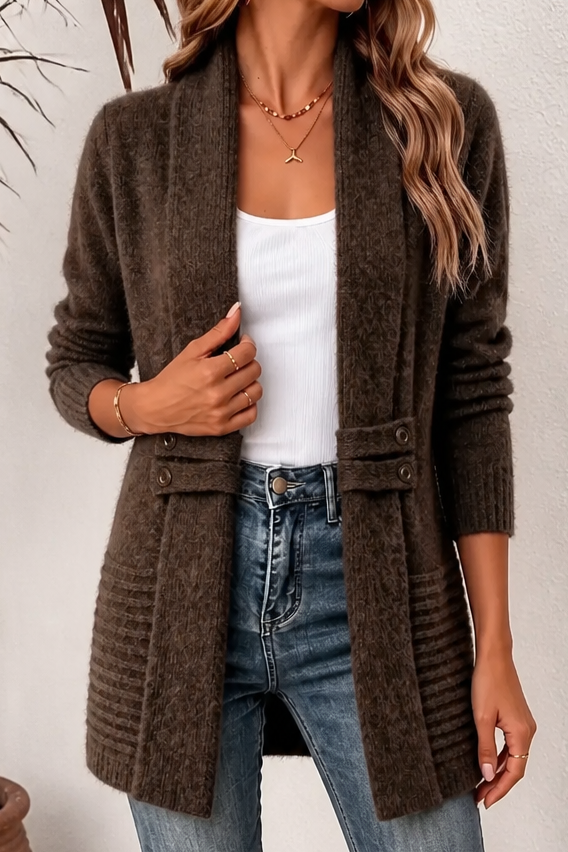 Wearbella | Double-Breasted Belted Knit Cardigan