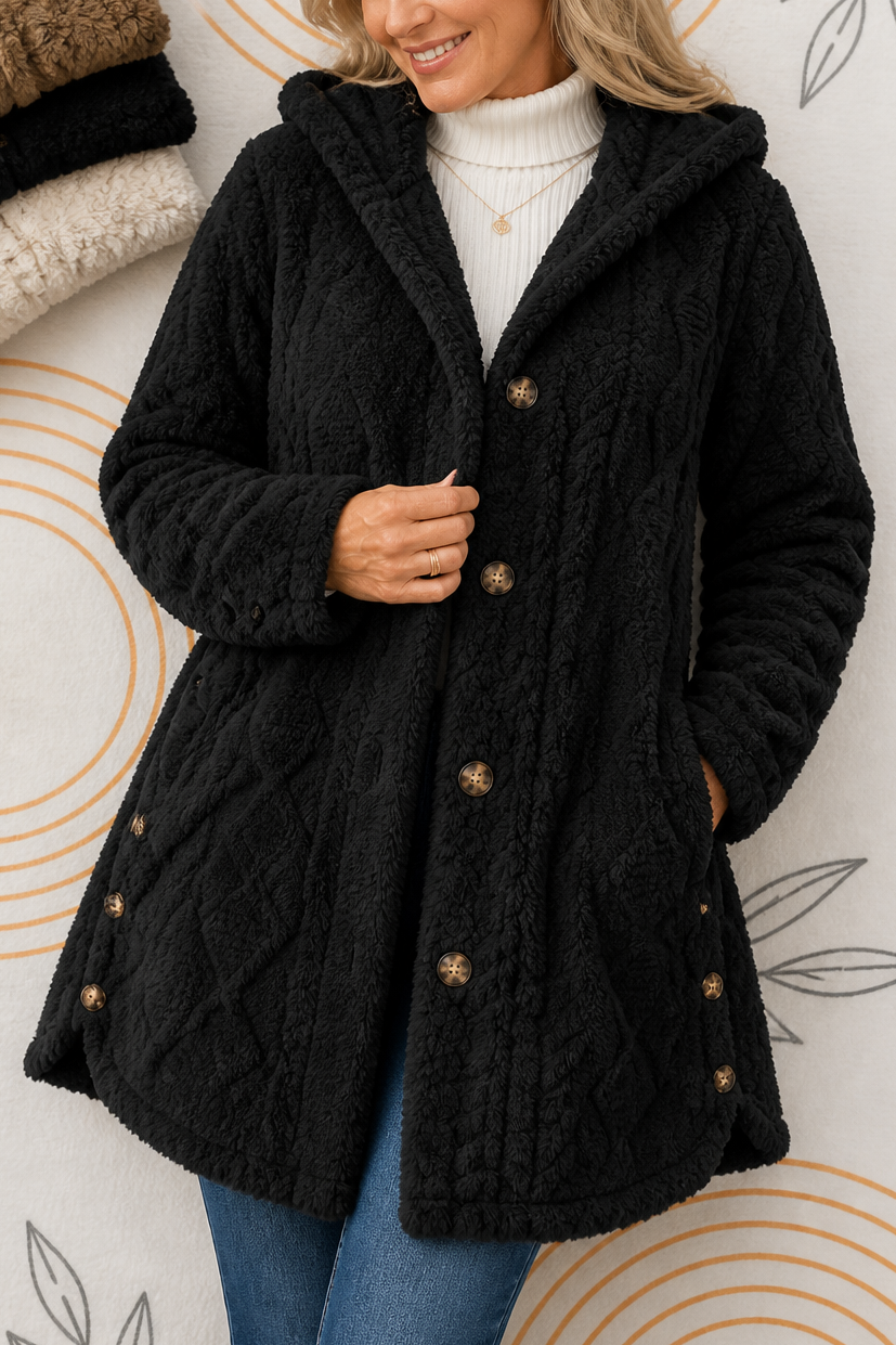 Wearbella | Cable-Knit Hooded Longline Coat