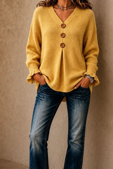 Wearbella – V-Neck Ribbed Knit Cardigan