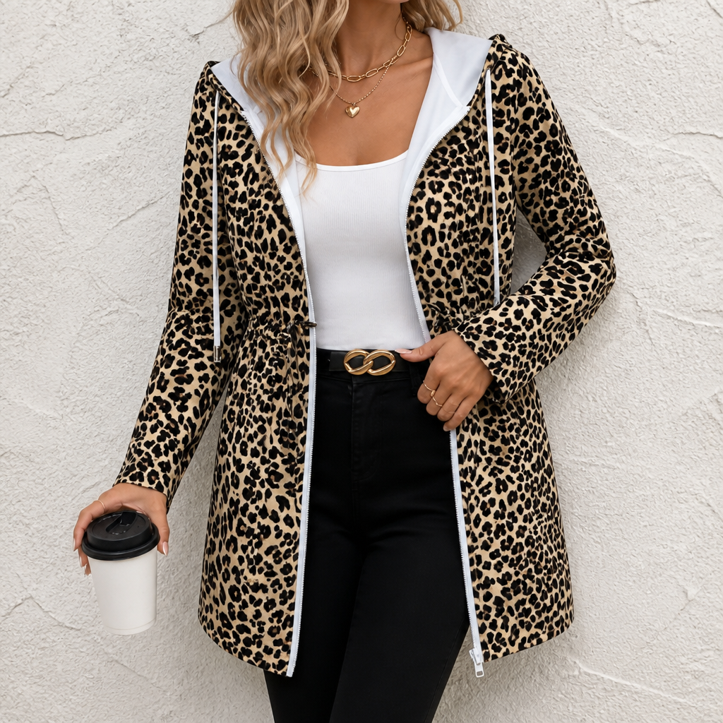 Wearbella | Reversible Leopard Print Hooded Coat
