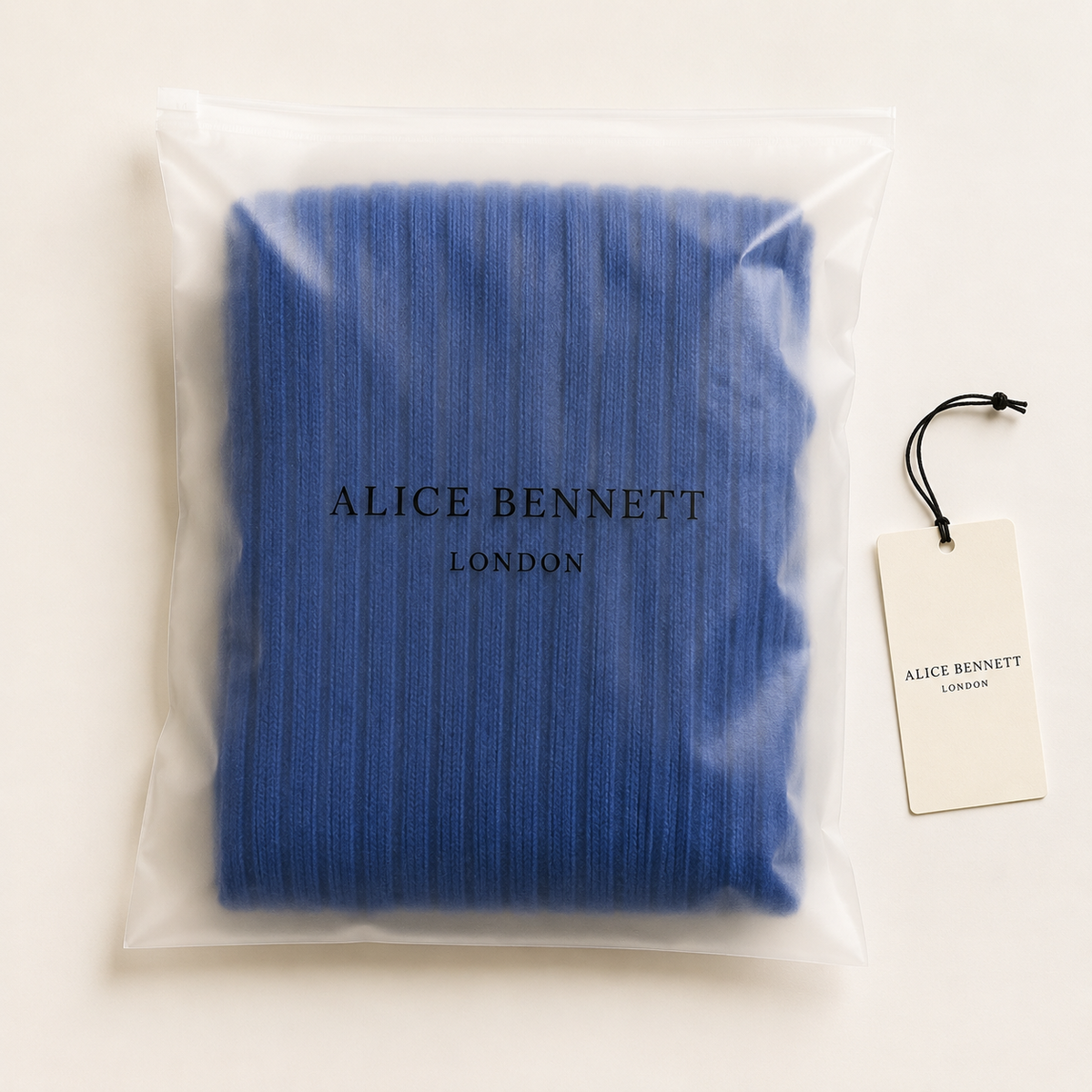 Folded Wearbella ribbed knit open-front cardigan in Alice Bennett London packaging